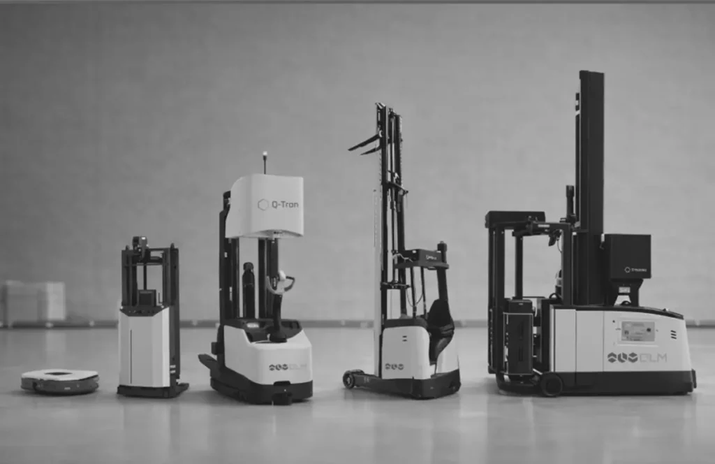 Automated mobile robots used in warehouse logistics and material transport